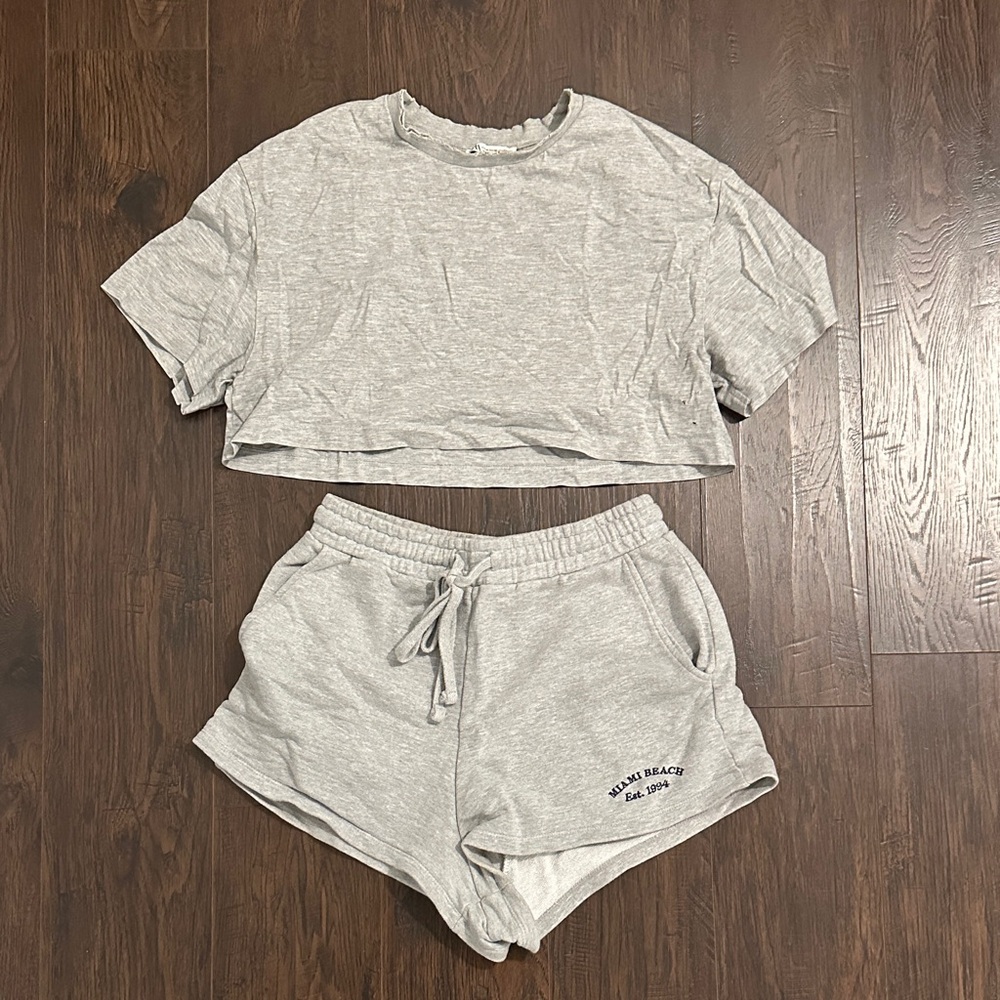 Crop tee lounge set